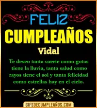 GIF Frases de Cumpleaños Vidal